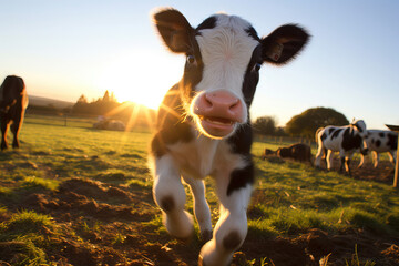 calf portrait on the paddock