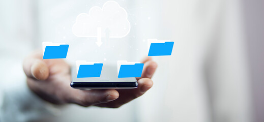 File transfer protocol or FTP digital system for transferring documents. Files receiver and...
