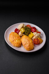 Delicious steam cutlets with carrots, cheese, salt and spices