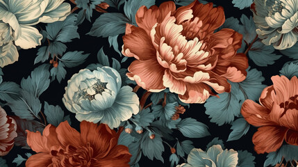 Elegant& vintage floral wallpaper pattern