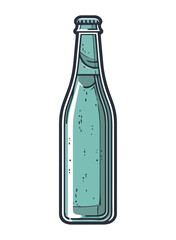 Alcohol bottle icon, liquid drop shape design