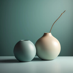 two vases, minimalist Generative AI.