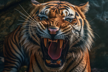 Angry tiger created with Generative AI