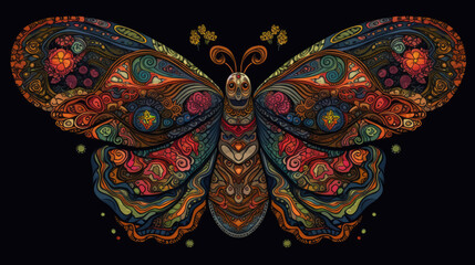 occult spirit animal butterfly illustration - by generative ai