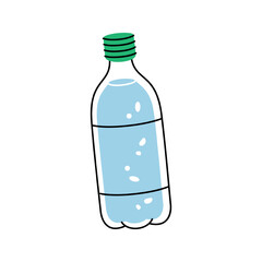 Plastic bottle icon. Empty glass or plastic bottle silhouette. Vector illustration.