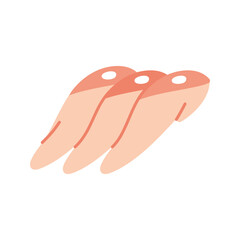 Chicken wing tip icon. Fresh chicken meat silhouette. Vector illustration