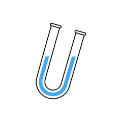 Glass U Tube icon. Laboratory glass equipment silhouette. Vector illustration. © Lifeking