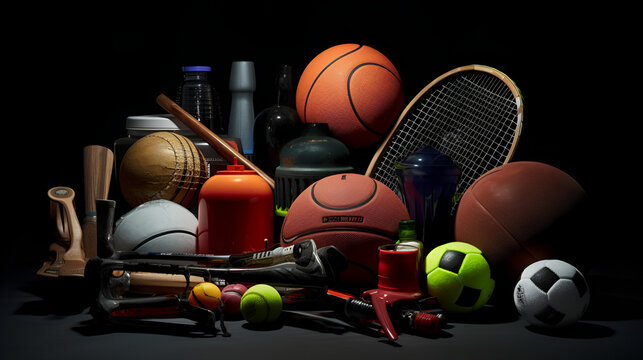 sports equipment for many sports