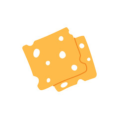 Sliced cheese icon. Cheese products silhouette. Vector illustration.