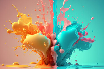 Creative splash of colors. Ai generated