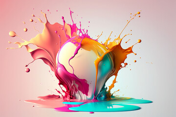 Obraz na płótnie Canvas Creative splash of colors. Ai generated