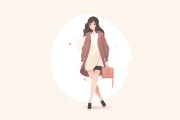 Hand drawing watercolor sketch outfit. fashion illustration. back to school. set of isolated elements. Generative AI