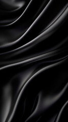 Obraz premium Vertical black silk texture background. wallpaper. Generative AI