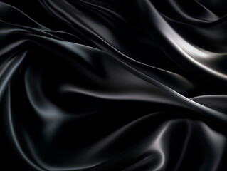 Obraz premium Black silk texture background. wallpaper. Generative AI