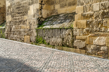 Old stone wall in Cordoba, Spain