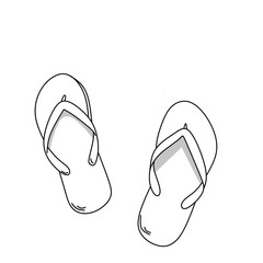 graphic vector illustration of flip flops, isolated white begron, suitable for an icon or logo.