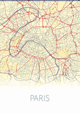 Paris, France's capital modern city map design