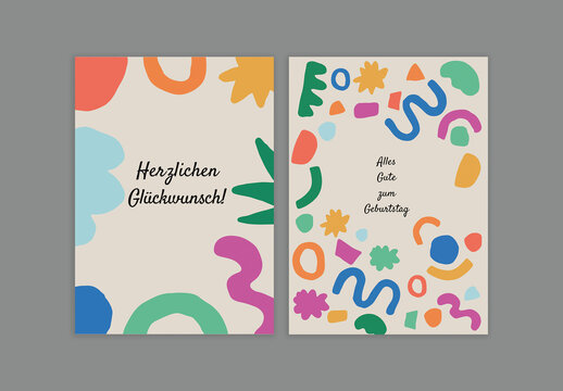 Layout f&uuml;r Geburtstags-Gl&uuml;ckwunschkarte