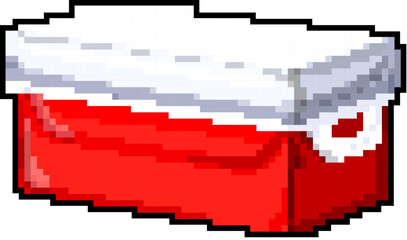 plastic cooler box game pixel art retro vector. bit plastic cooler box. old vintage illustration
