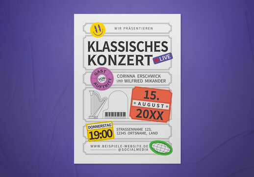Layout f&uuml;r Live-Konzert-Flyer