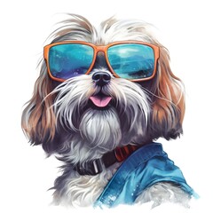 shih tzu wearing sunglasses, dog wearing sunglasses