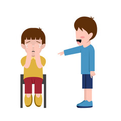 Little Boy Bullying Another Boy