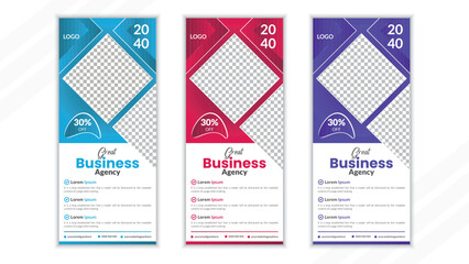 Roll up business template layout brochure leaflet-vector design 
