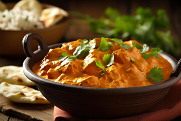 indian butter chicken in a bowl - obrazy, fototapety, plakaty