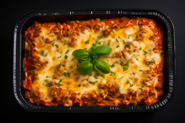 an overhead shot of lasagna