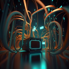 Step into an immersive realm where a Virtual Reality World is Connected through Network Cables: A Digital Landscape Awaits Exploration! Generative AI