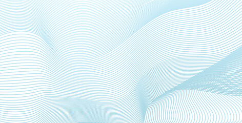 Modern cover design with blue wave lines on white background. abstract blue lines pattern or wavy stripes for business background, certificate, presentation layout, poster, banner. Vector
