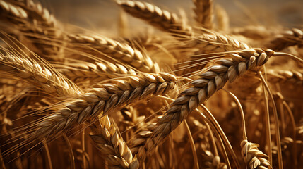 close up of a bunch of ripe wheat