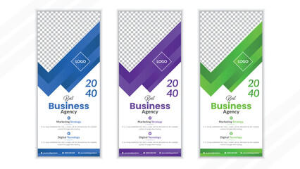 Colorful Stylish Creative Corporate Roll Up Banner  Standee Template design