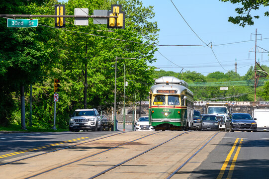 SEPTA PCC III car training on Girard avenue