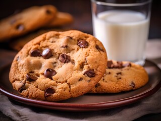 Drinking milk with a traditional chocolate chip cookie are American traditions. Generative AI