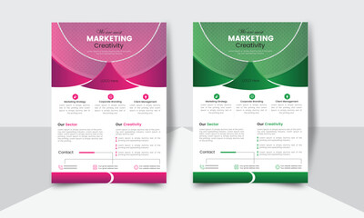Clean advertising modern business flyer design. Unique professional template flyer design. Minimal corporate business flyer.