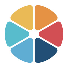 Infographic Pie Flow Chart Diagram with 6 Sections