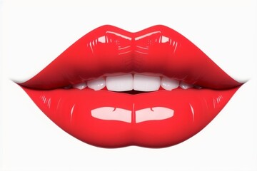 Sexy red lips close-up, generative ai