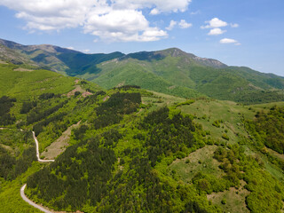 Aerial view of Iskar River Gorge near village of Ochindol, Bulgaria