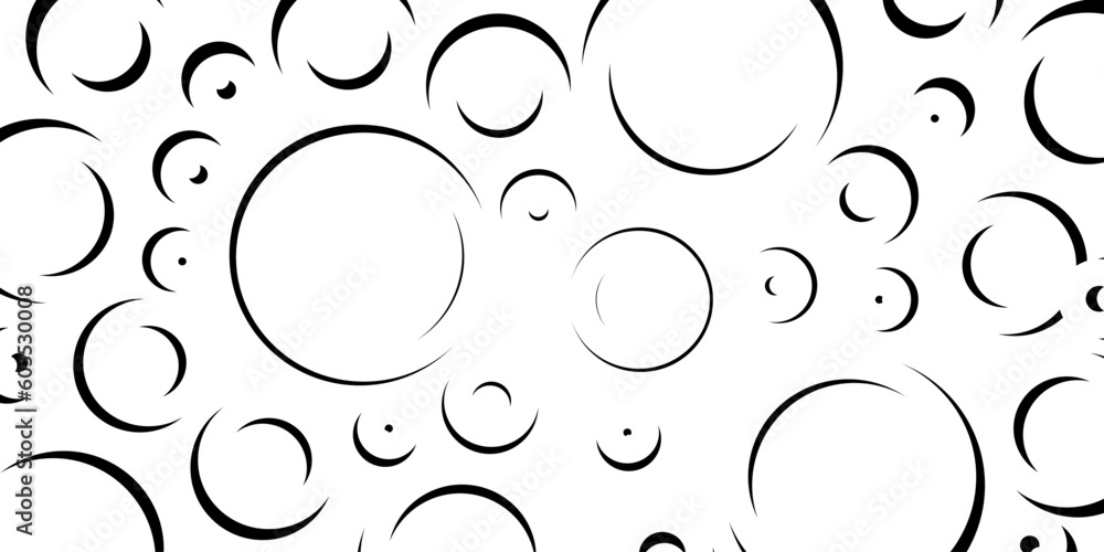 Poster black and white round circles background. abstract geometric shape backdrop. modern white abstract v