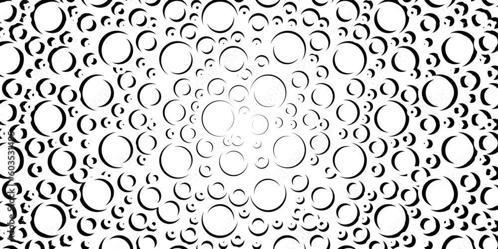 Aufkleber black and white round circles background. abstract geometric shape backdrop. modern white abstract v