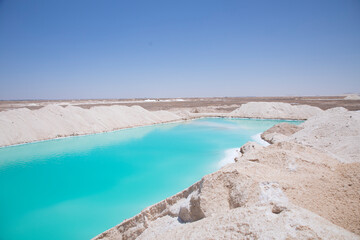Beautiful view of Salt Plains and Lakes in Siwa Oasis, Egypt
