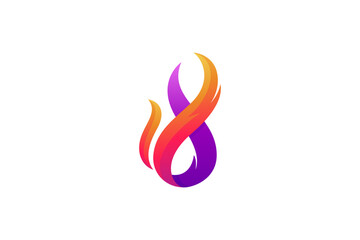 blazing fire 3d style logo design