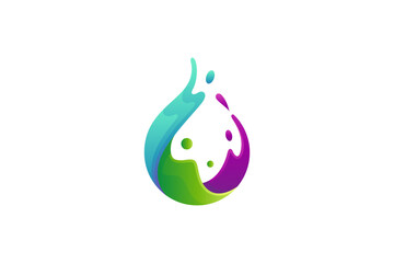 water drop and splash 3D logo design