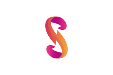 letter s and arrow logo design template