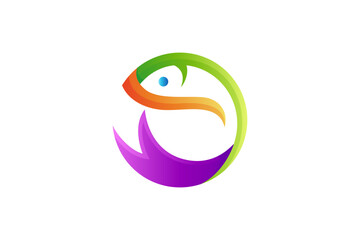 fish colorful gradient logo design