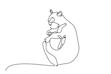 lion cat mother little baby kitten hug happy positive line art