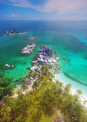 Beautiful Island with Cristal Clear Water and amazing clouds