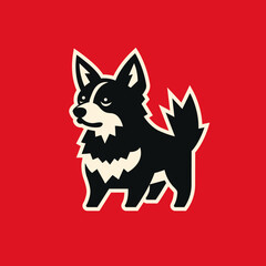 Cute Black Dog Logo Illustration Vector