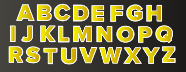 Gold font, Alphabet letters font